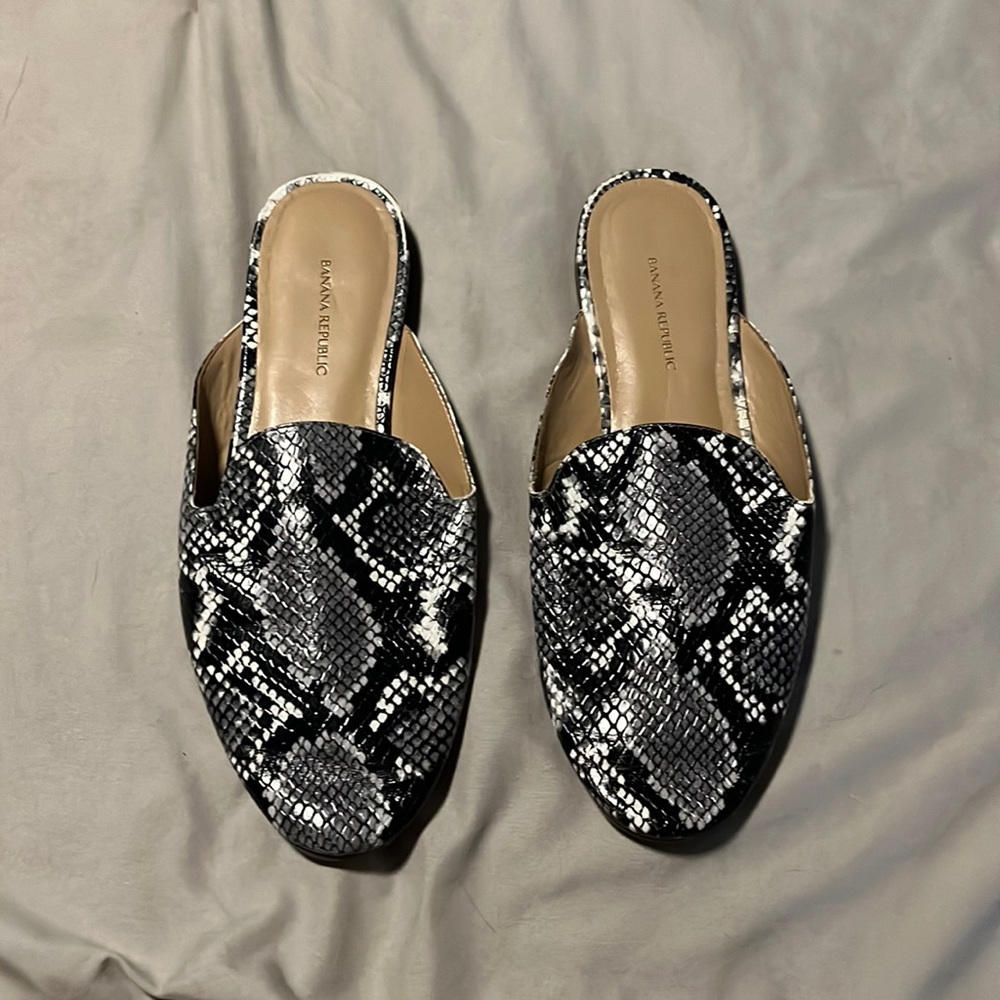 Snakeskin Slip on Flats